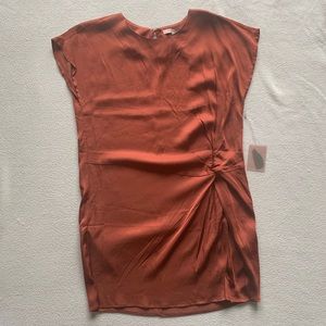Burnt orange silk dress